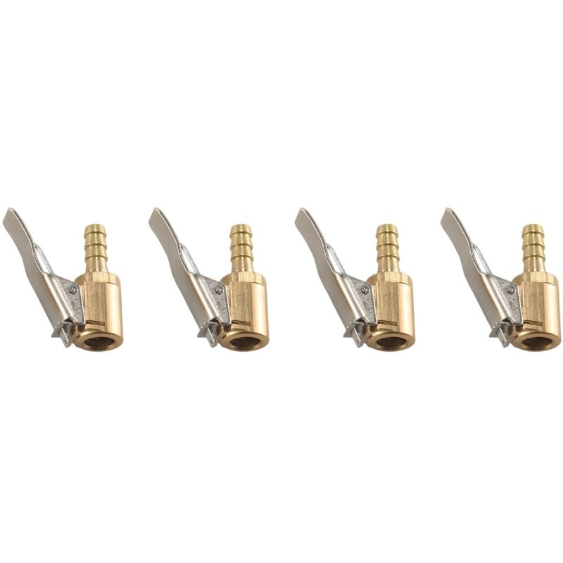 Tlily - 4Pc 6Mm Auto Luftpumpe Chuck Clip Auto Lkw Reifen Reifen Inflator Ventil Stecker Öffnen Messing Stem