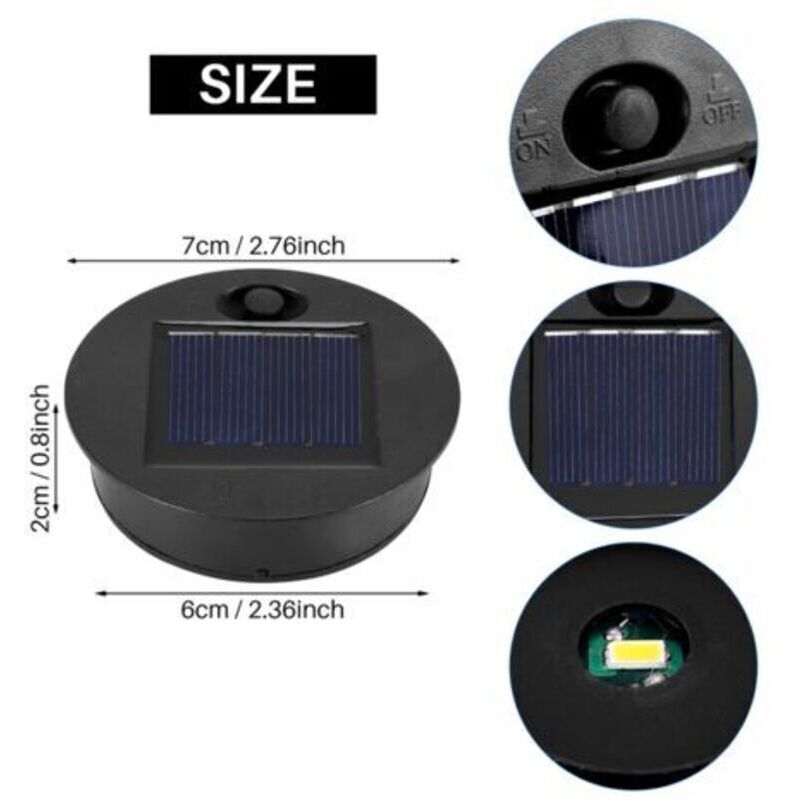 4Pcs Solar Licht Ersatzteile Outdoor Hängen Laterne Kopf Runde Solar Licht Teile Wasserdichte Solar Lichter