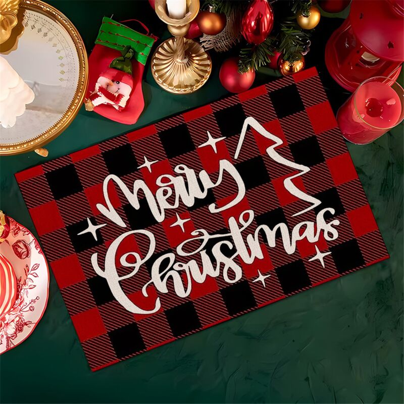 4PCS Weihnachten Bäume Schnee Rosa Weihnachten Tischsets Winter Tisch Matten F