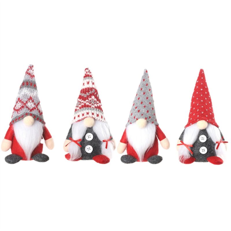 4PCS Weihnachten Gnomes Plüsch Geschenke Handamde Schwedisch Tomte Puppe