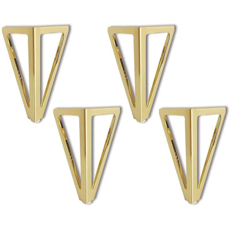 4x15cm Dreieck Metall Tisch Beine Moderne Stil Möbel Beine für Schränke Sofas Bett Gold