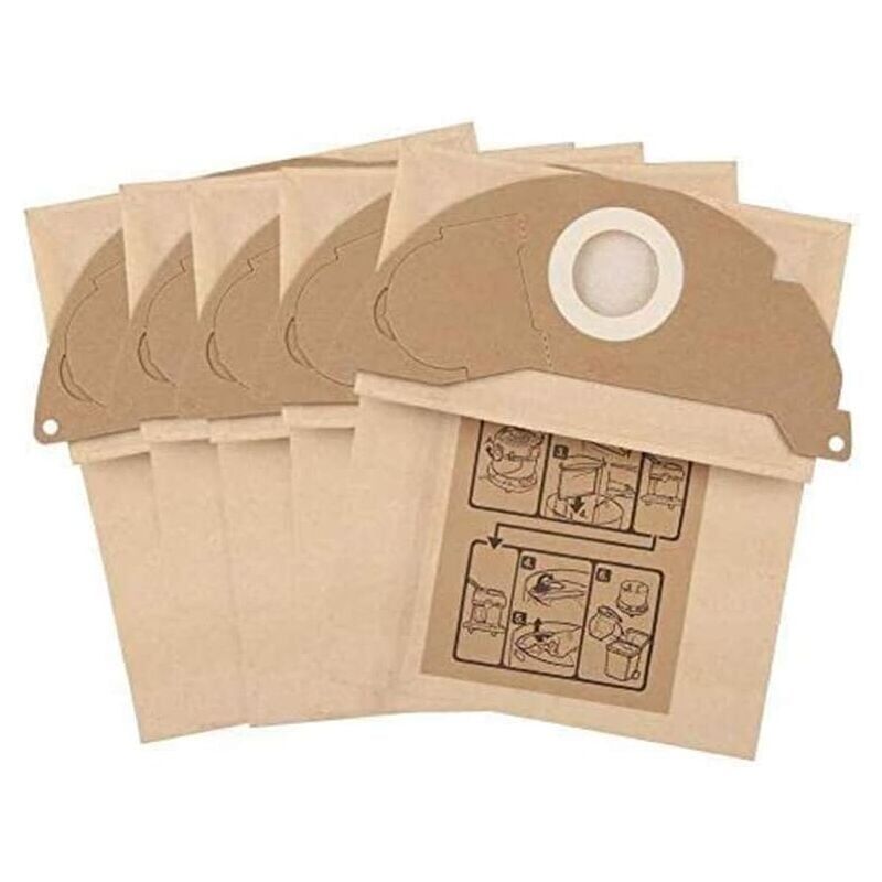 5 Beutel für Kärcher WD2 MV2 6.904-322.0 wd 2.200 WD2250 A2004 A2054 A2099 Staubsauger, Ersatz für Kärcher Staubsauger