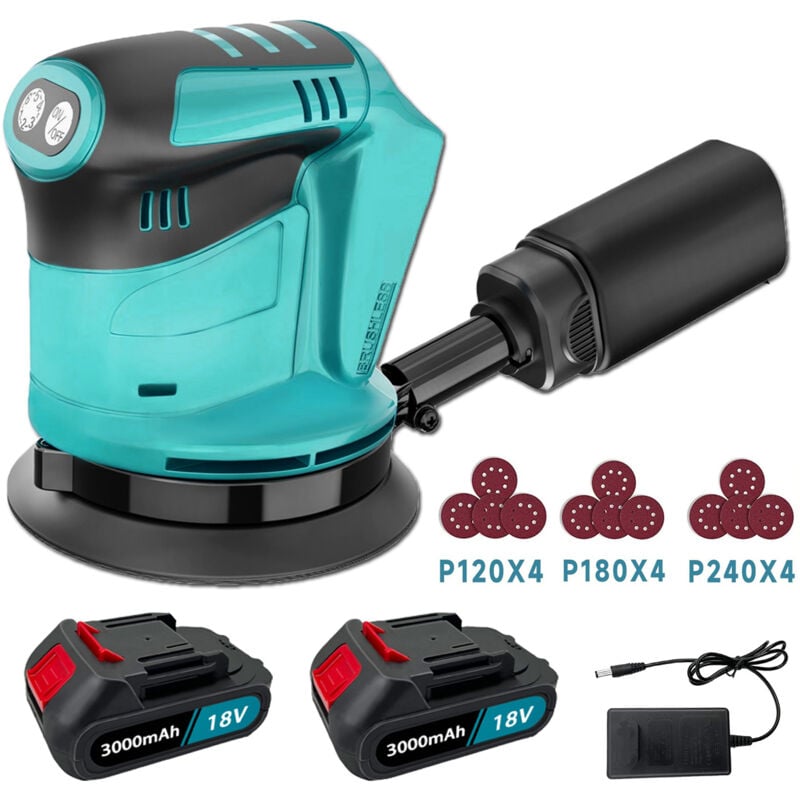 5' bürstenloser kabelloser Exzenterschleifer, 18 v, Li-Ionen-Staubbeutel, Scheiben-Poliermaschine, 4120/4180/4240mm Scheiben, mit Staubbeutel + 2 x