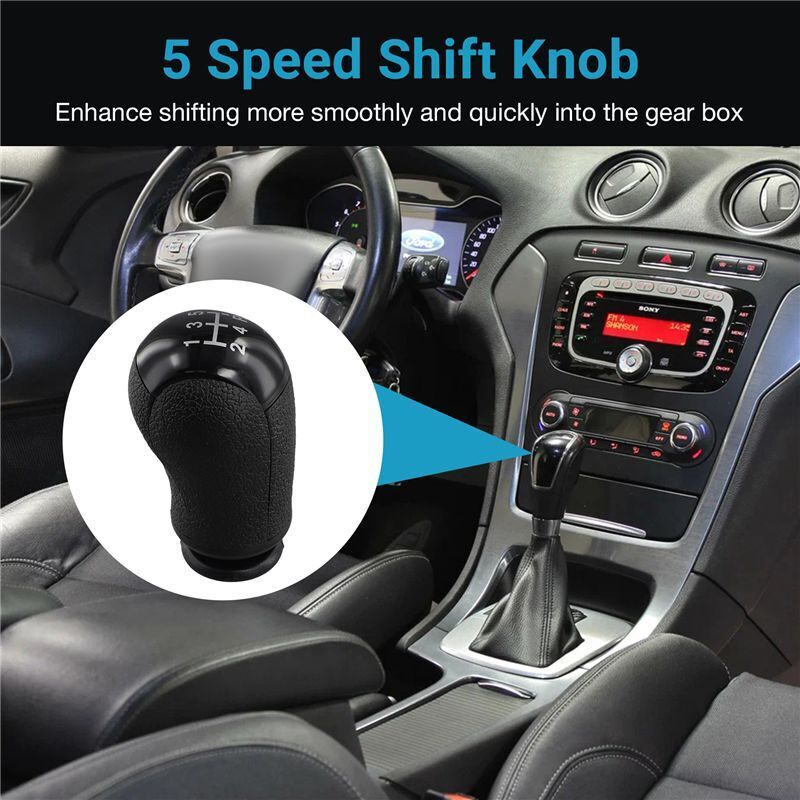 5 Gang MT Schalt Hebel Schalt Knauf Auto FüR Focus Mondeo MK3 S-MAX C-MAX Mustang Fiesta MK6 Transit Schwarz