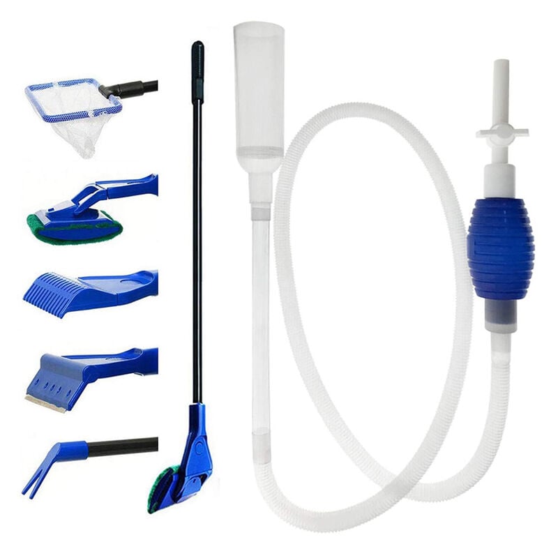 5-in-1-Aquarium-Reinigungsset und Aquarium-Kiesreiniger – manuelle Siphonpumpe zum Entleeren und Ersetzen Ihres Wassers in wenigen Minuten