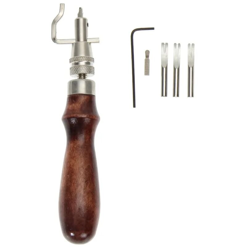 5 in1 Pro Leder Craft Edge Press Kit Einstellbare Leathercraft Pro Stitching Groover Crease Leder Werkzeuge Leder Handwerk Werkzeug