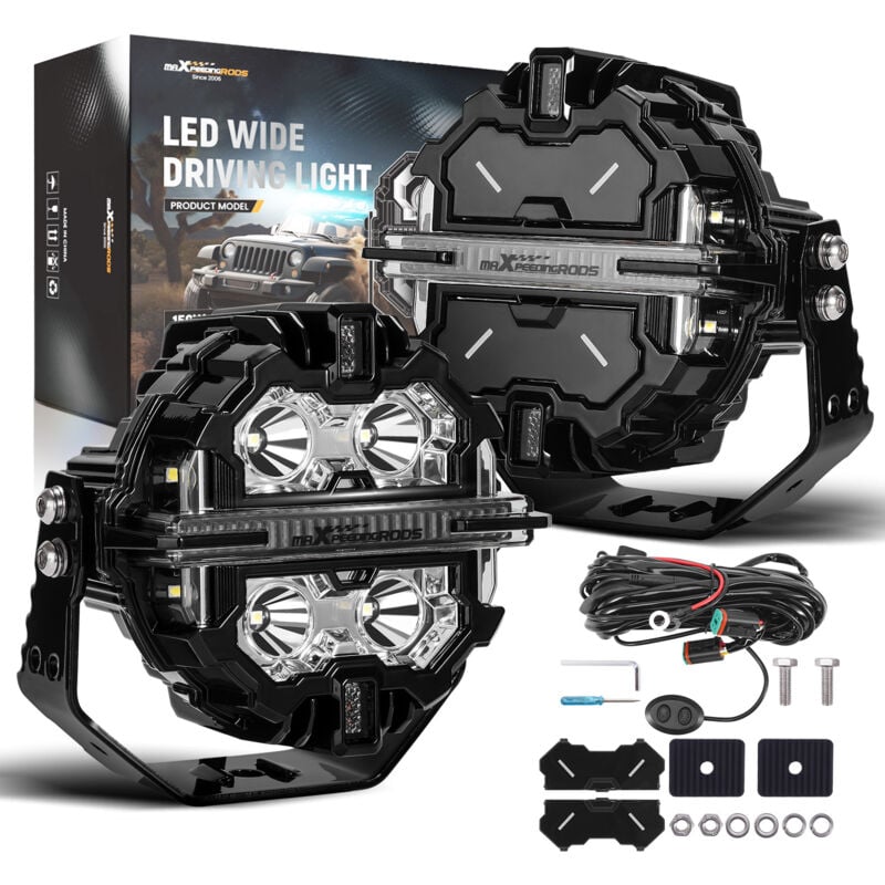5'' LED Fahrlicht Off Road Pod Lichter Weiß+ Bernstein DRL Spot Strahl IP68 178W