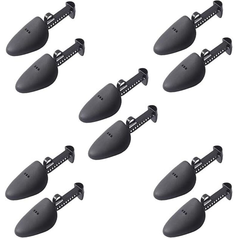 5 Paar Schuhspanner, verstellbar, leicht, Kunststoff, für Herren, Lederschuhe, Sportschuhe, Freizeitschuhe/Größe EU 39–46/Herren US 7–12 (schwarz)