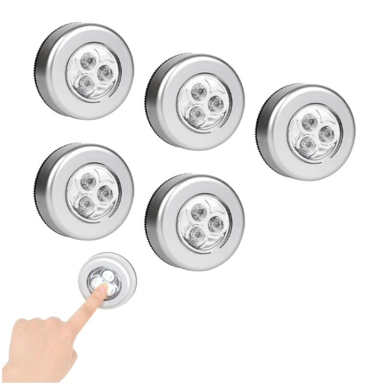 5 Stück Selbstklebende Spots, Selbstklebende led Spots, led Klebelampen, Kabellose led Spots, led Nachtlichter, Batteriebetriebene Selbstklebende