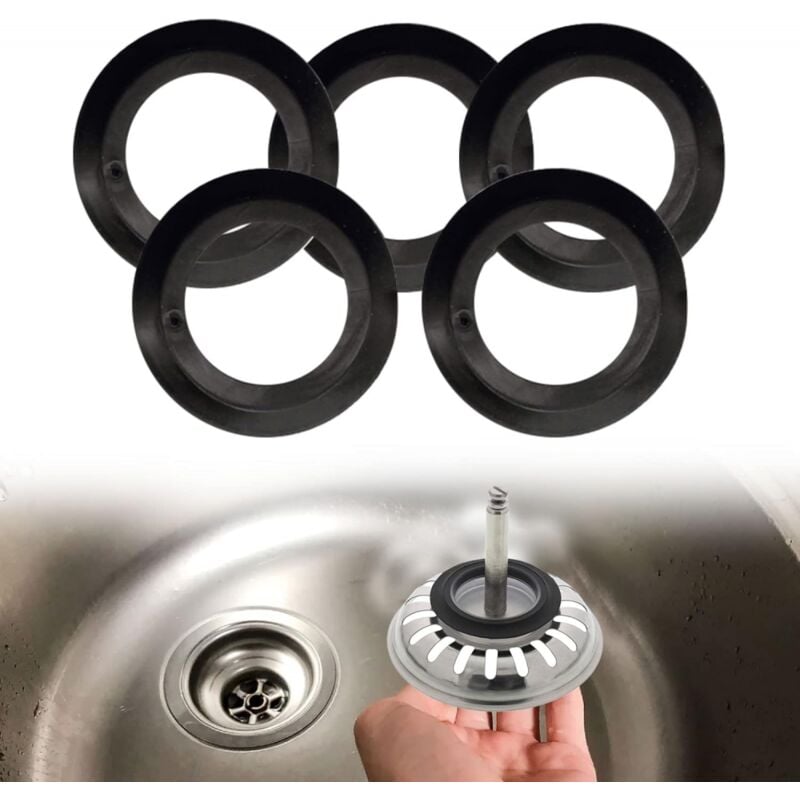 5 Stück Siebkörbchen Spüle Dichtungsring,Lippendichtung Spüle Siebkörbchen Dichtung Dichtungsring abfluss Siebkorbdichtung,Innen Ø 32 mm, Außen Ø 54