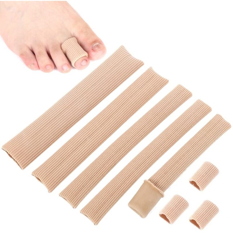 5 Stück Zehenschutz, Schneidbar Silikon Zehenschutz Toe Cushion Tube Schlauchbandage Gel Fingerbandage Fingerschutz Gel Zehenpolster für Corns