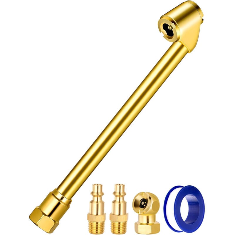 5-teiliger Autoreifen-Ventiladapter, 1/4 npt Außengewinde, Messing-Schnellanschluss für Schlauch, Reifenfüllkopf, Autoreparatur-Pumpendüse für Auto