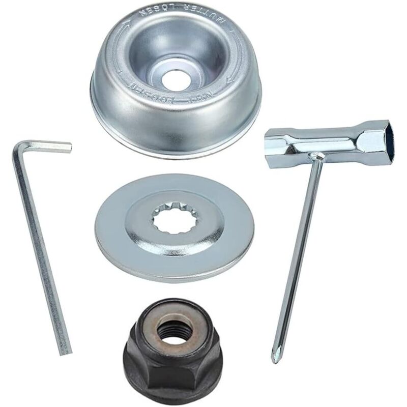 5-teiliges Freischneider-Kopfmuttern-Set für STIHL Rasenmäher, Rasenmäher-Getriebe, Metallklingenplatte für STIHL FS55 FS56 FS120 FS130 FS130R FS200