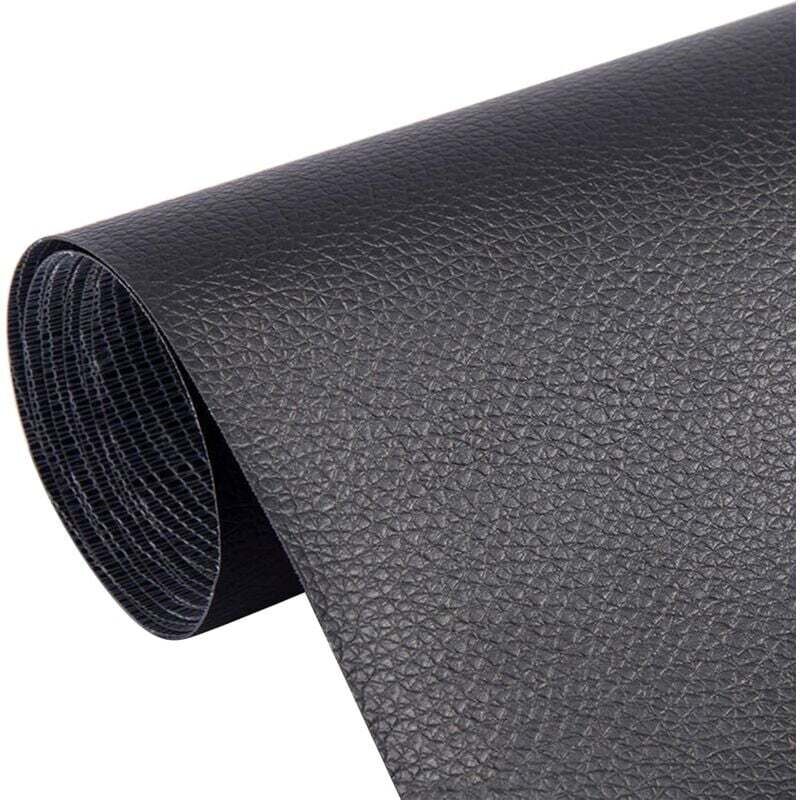5-teiliges Lederreparaturset, selbstklebende Lederflicken, für Autositze, Sofas, Möbel, Jacken, 20 x 30 cm (Schwarz)