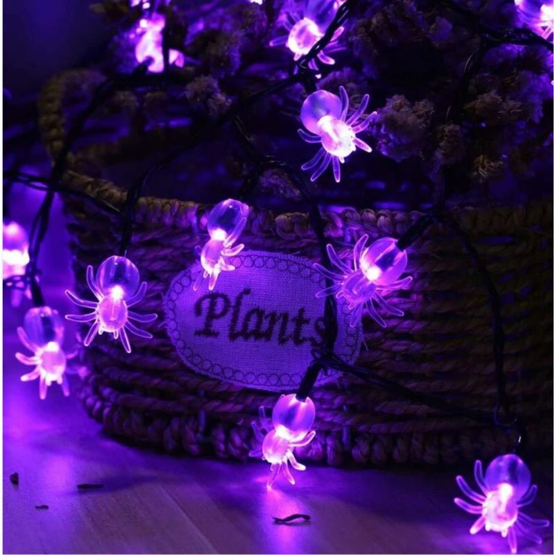 50 LED-Design-Lichterkette – 7 Meter Halloween-Lichterkette, wasserdichte Lichter für die Außen- und Innendekoration – Halloween-Beleuchtung für Hof,