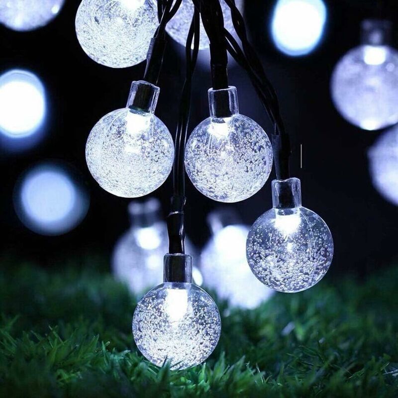 50 LED-Solar-Lichterkette für drinnen und draußen, IP65 wasserdicht, 8 Modi, USB-betrieben, hübsche dekorative Lichterkette (weiß), für die
