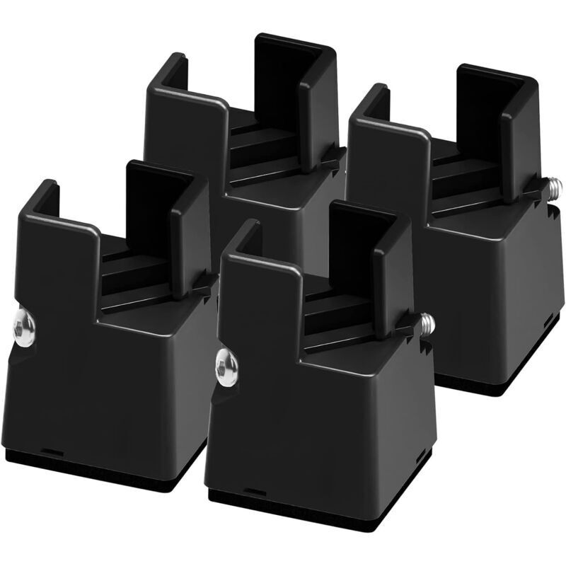 Odipie - 50 mm Betterhöhungen, Möbelerhöhungen mit verstellbarer Schraubklemme, Stuhlerhöhungen für Schlafsofas und Tische, passend für quadratische