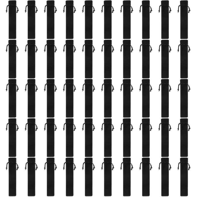 50 Pcs Schwarz Samt Stift Tasche Hülse Halter Einzel Tasche Fall Bleistift