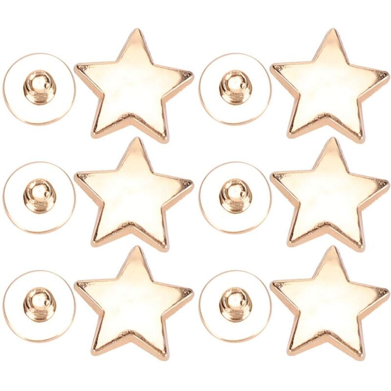 Zoternen - 50 Sätze Sternnieten Nieten Sternförmige Nieten mit Spikes Handgepresste Nieten zum Basteln von Leder, Dekorieren von Kleidung, Jacken,