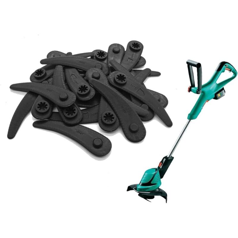 50 Stück für Bosch Rasentrimmer Messer Kunststoff Ersatzmesser, Ersatzmesser Plastik Kunststoff Messer Klingen für Bosch Durablade Trimmer Art 23-18
