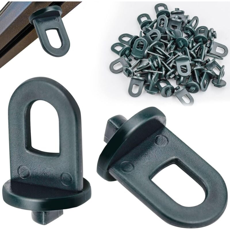 Ersandy - 50 Stück Gewächshaus-Clips, Gewächshaus-Zubehör, Kletterpflanzen-Halterung, Hängeset-Clips für Gewächshaus (grün)
