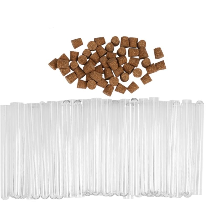 50 Stück Labor-Reagenzglas aus Kunststoff 15 ml mit Korken 15 x 150 mm Schulbedarf