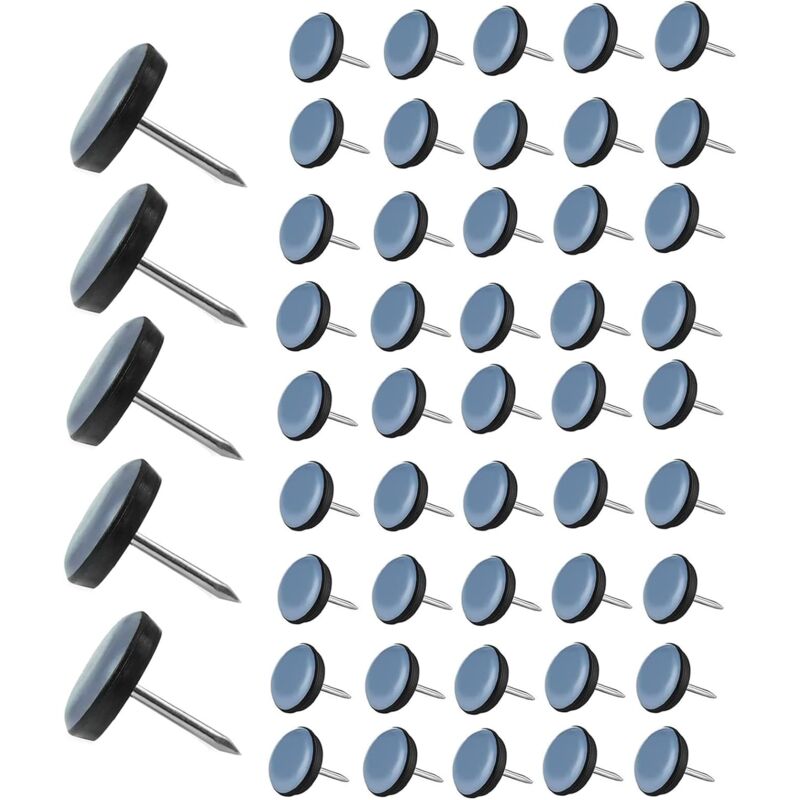 Jn.songs - 50 Stück Teflongleiter zum Schrauben, Runder Bodengleiter mit Nagel, Möbelgleiter für Fliesen und Hartholzparkett - 30mm