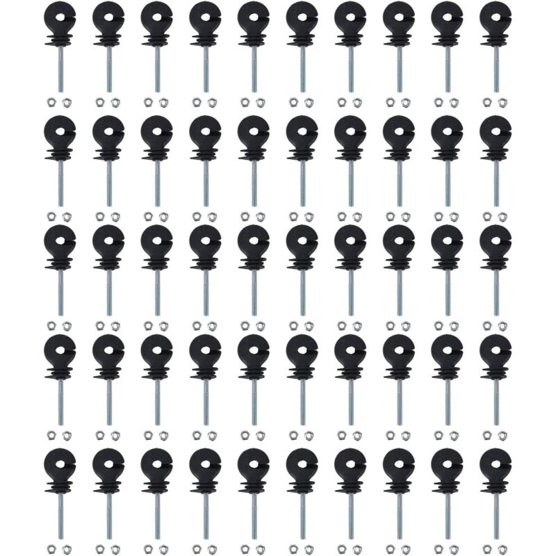 Tonchean - 50 Stück Weidezaun-Isolatoren Einschraubbare Weidezaun-Isolatoren für die Tierhaltung Gittersystem-Zubehör Vierkantrohr Rundrohr