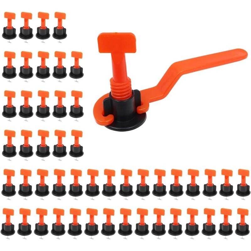 50 Stück wiederverwendbare Fliesen-Nivellier-Abstandshalter, Fliesen-Nivellier-Abstandshalter, Ausgleichssystem, Fliesen-Installations-Tool-Kit für