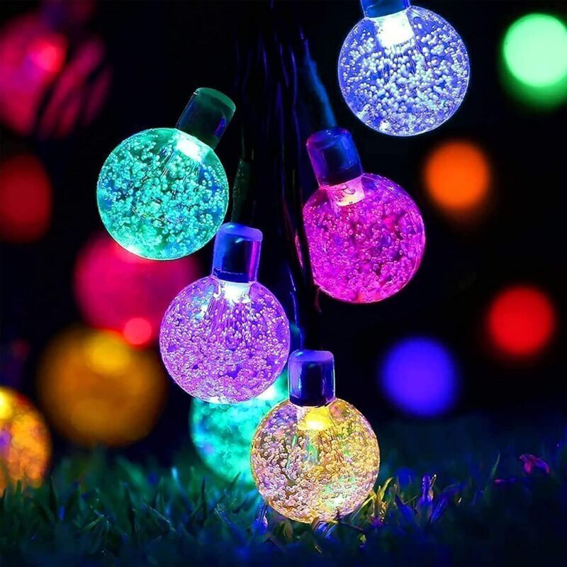 50 wasserdichte LED-Solar-Lichterkette, 8 Modi, 9,5 m, für Garten, Terrasse, Weihnachtsbaum, Hochzeit, Party (mehrfarbig)