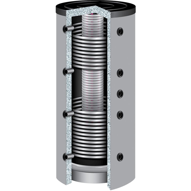 500 Liter TWL Hygienespeicher 90° KER2-500 2 Wärmetauscher 120mm Isolierung