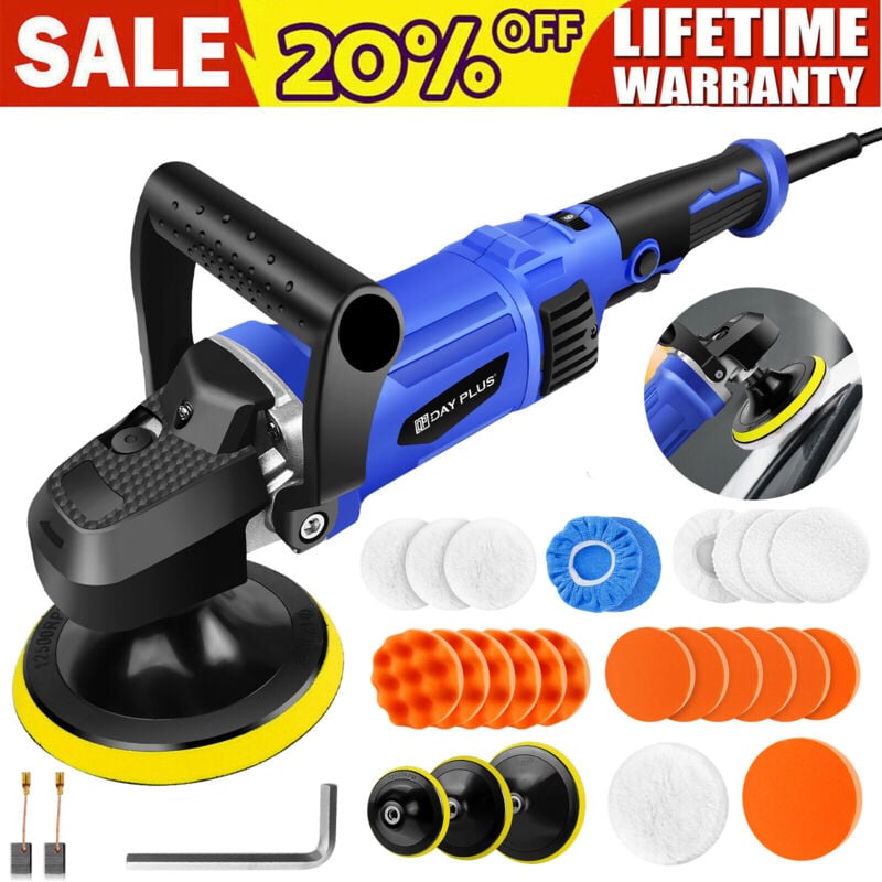 Dayplus - 5000W Poliermaschine Profi Auto Polierer Polierger Schleifmaschine Politur Kit