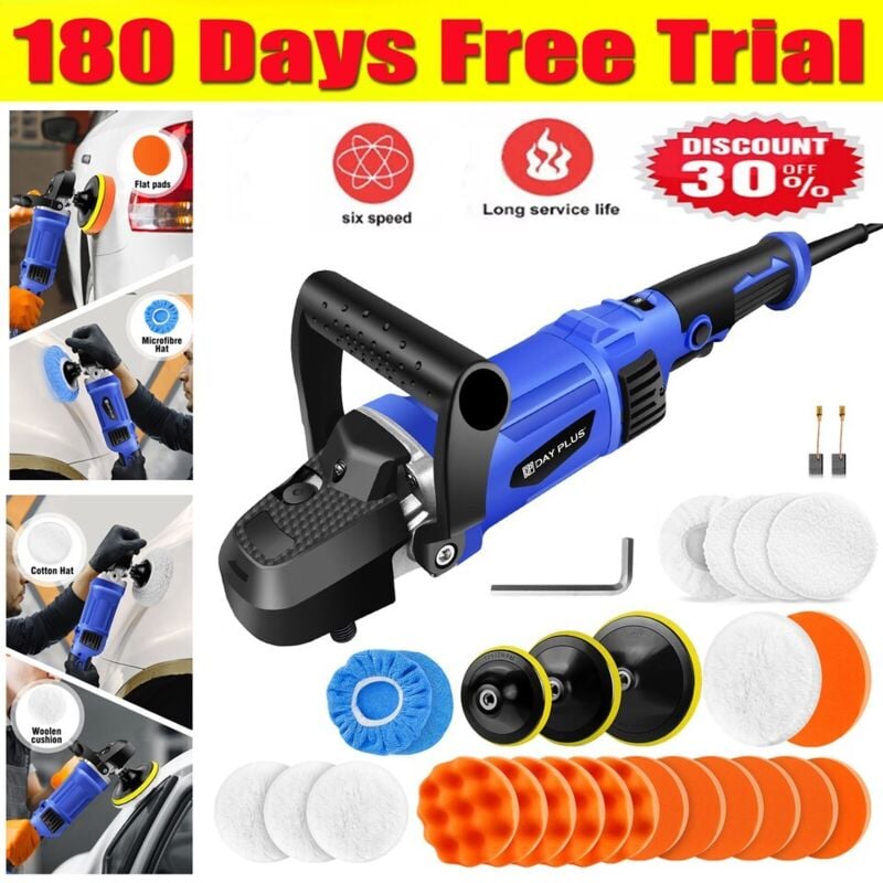 Dayplus - 5000W Profi Poliermaschine Polierer Poliergerät Schleifmaschine Auto Politur Set
