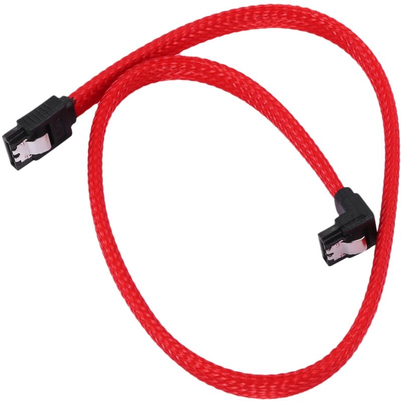 50Cm 3.0 Iii Sata3 7 Pin Datenkabel Rechtwinklig 6 Gbit / S Ssd-Kabel Hdd Festplatten Datenkabel Mit Nylon (Rot)