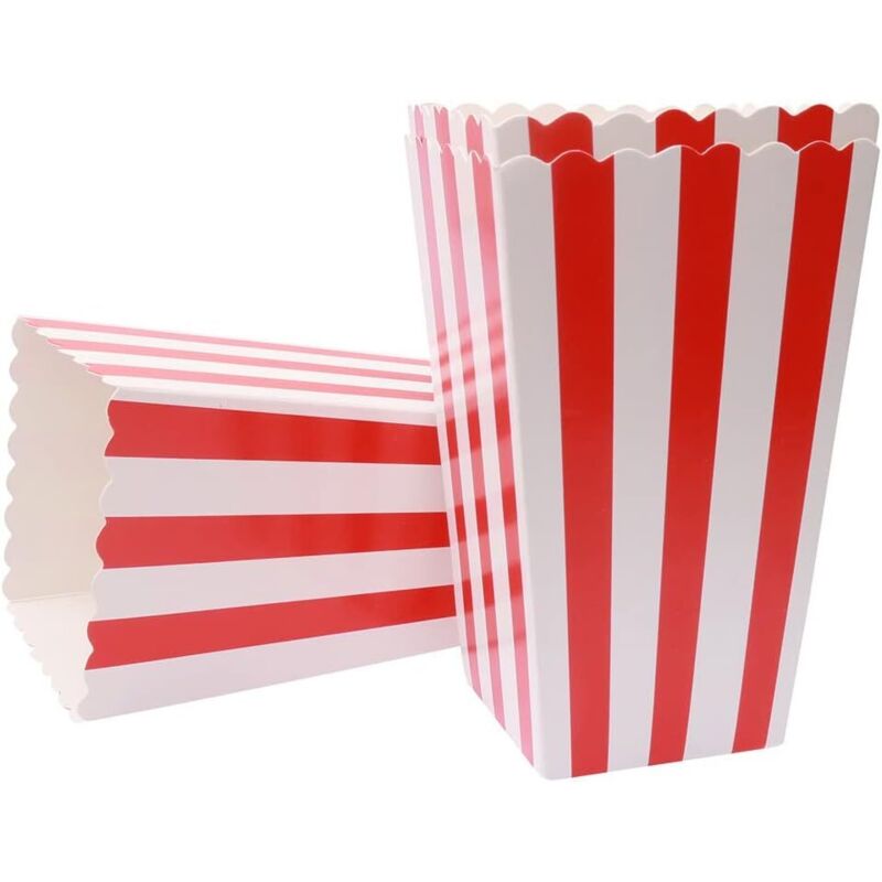 50x Popcorn Tüten Set, Süßigkeiten Boxen & Candy-Tüten als Partyzubehör für Geburtstag & Familienfeier