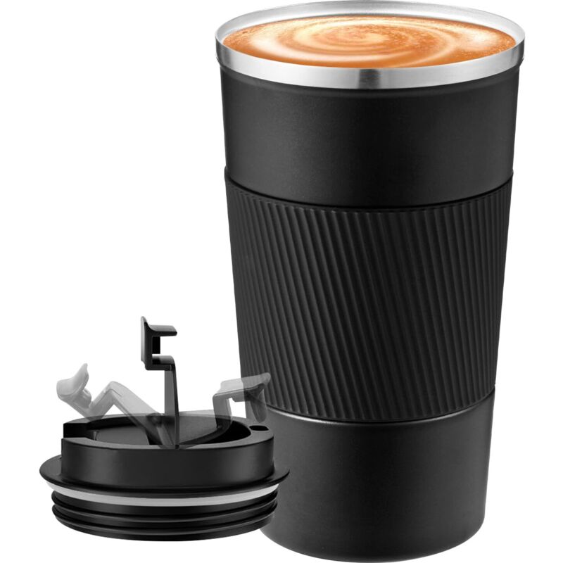 510 ml/17 oz Thermobecher, Kaffee für unterwegs, Kühl- und Wärmefunktion, Tragbar, Edelstahl, Doppelwandiger, vakuumisolierter Kaffee- und Teebecher
