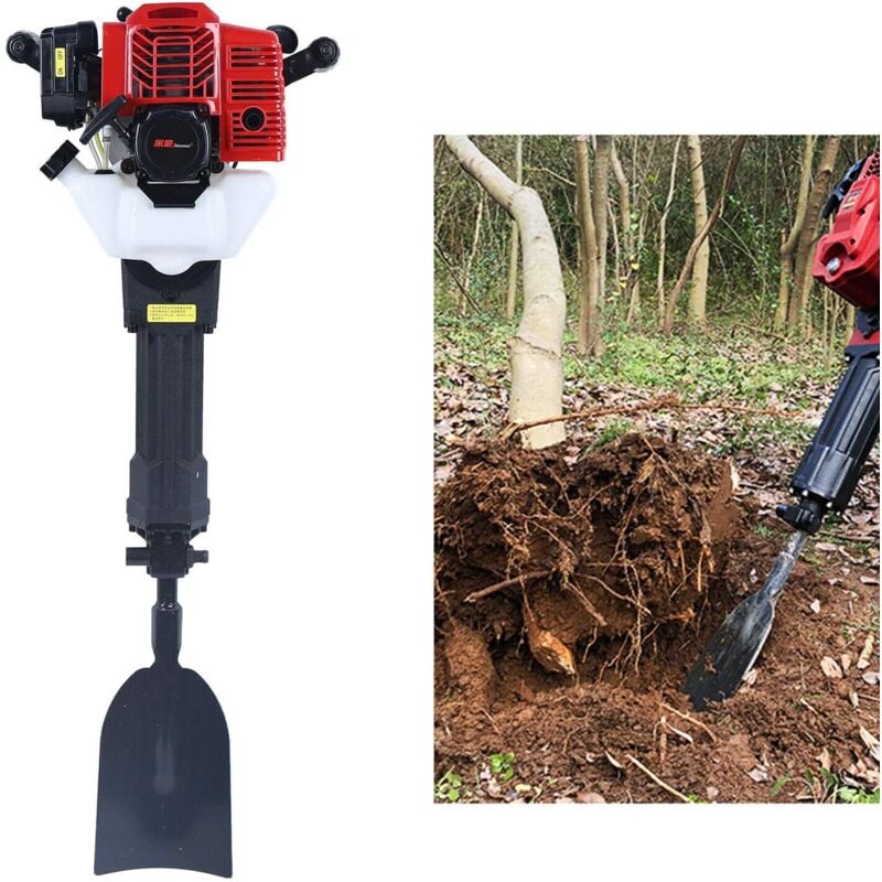 52CC 2-Takt 1900W Garten Baum Bagger, Benzin Handgeführte Gartenbaumgräber Baumpflanzschaufel Grabenfräse Bagger Graben Maschine Luftgekühlte für