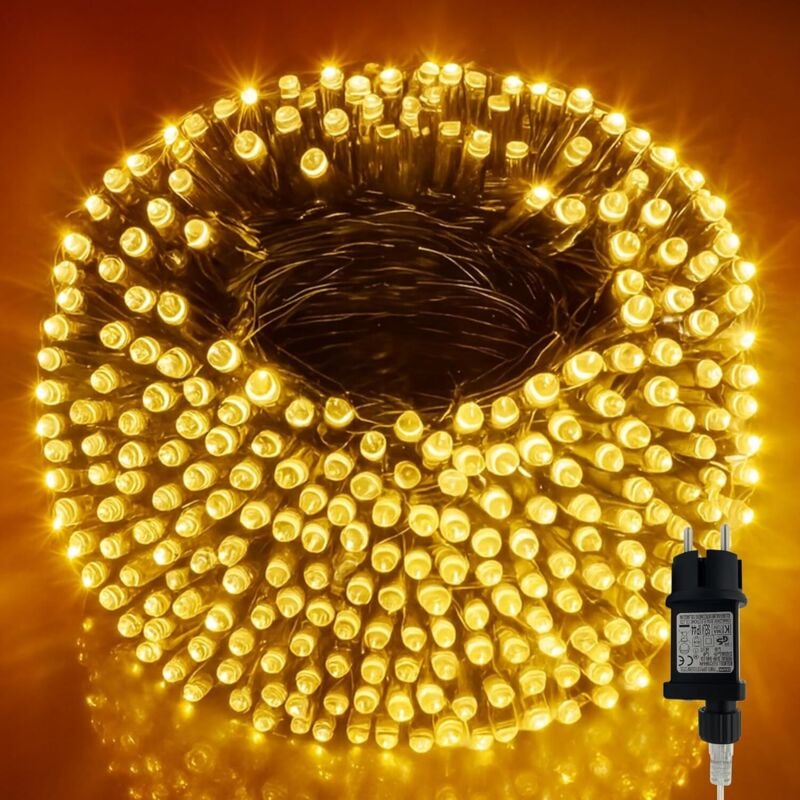 52M 500LED Lichterkette Aussen, Lichterkette Außen Wetterfest 8 Modi IP44 Wasserdicht, Lichterkette Outdoor für Balkon Balcony Garten Terrasse Zaun