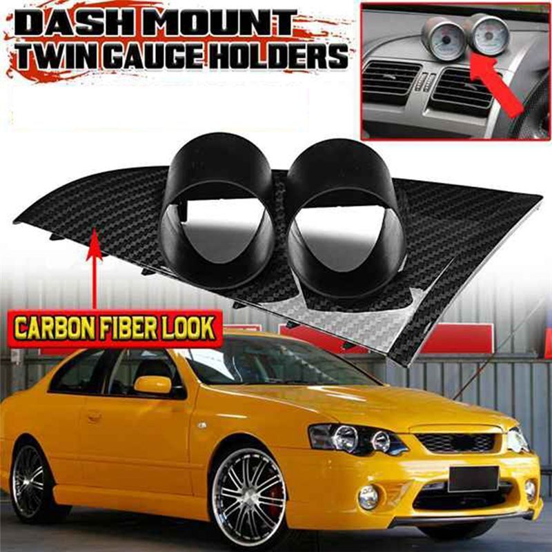 52MM Auto Kohlefaser Gauge Pod Dash Mount Twin Double Gauge Meter Halter für Falcon BA BF 02-11