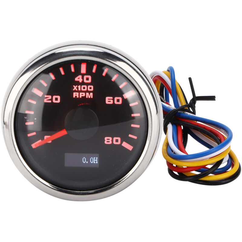 52mm Marine Pointer Tachometer Gauge Red Backlight Universal for Motorcycle Car Truck Boat Petroleum Engine 932V.