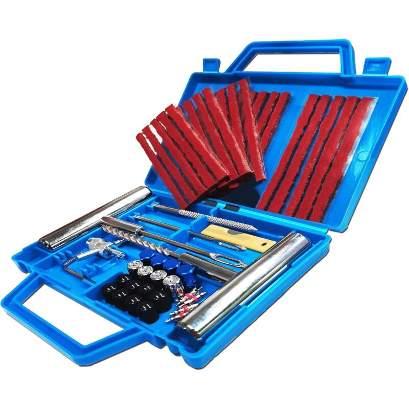 53-teiliges Reifenreparaturset, tragbares Autoreifenreparaturset, Autoreifen-Reparaturset, Reifenreparaturset für Autos, Motorräder, ATVs, Traktoren,