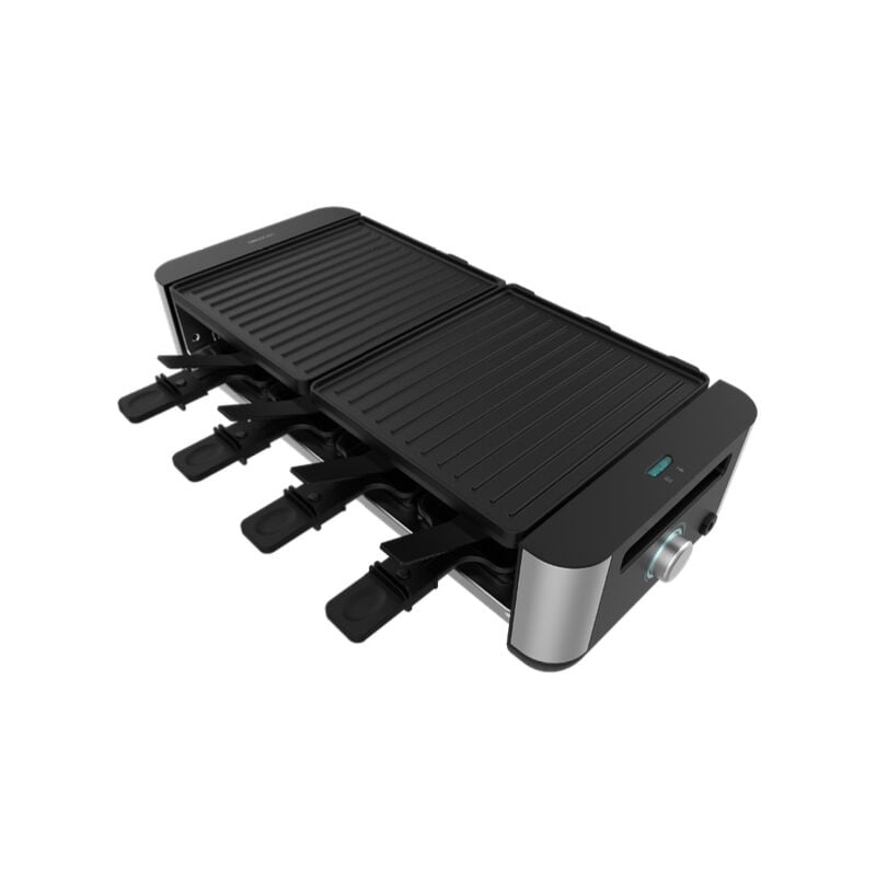 Raclette de Käse und Grill de 1400 W con Grill superior con zwei Platten und con in Edelstahl gefertigt.