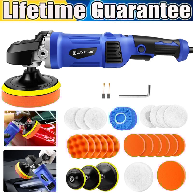 Dayplus - 5/6/7 Zoll Exzenter Poliermaschine Auto Poliergerät Politur Set 6 Speeds Profi