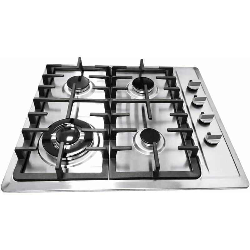 5850cm Multifunktionales Einbauherd für Erdgas Gaskochfeld mit 4 Leistungsstarken Versiegelten Brennern Gaskocher