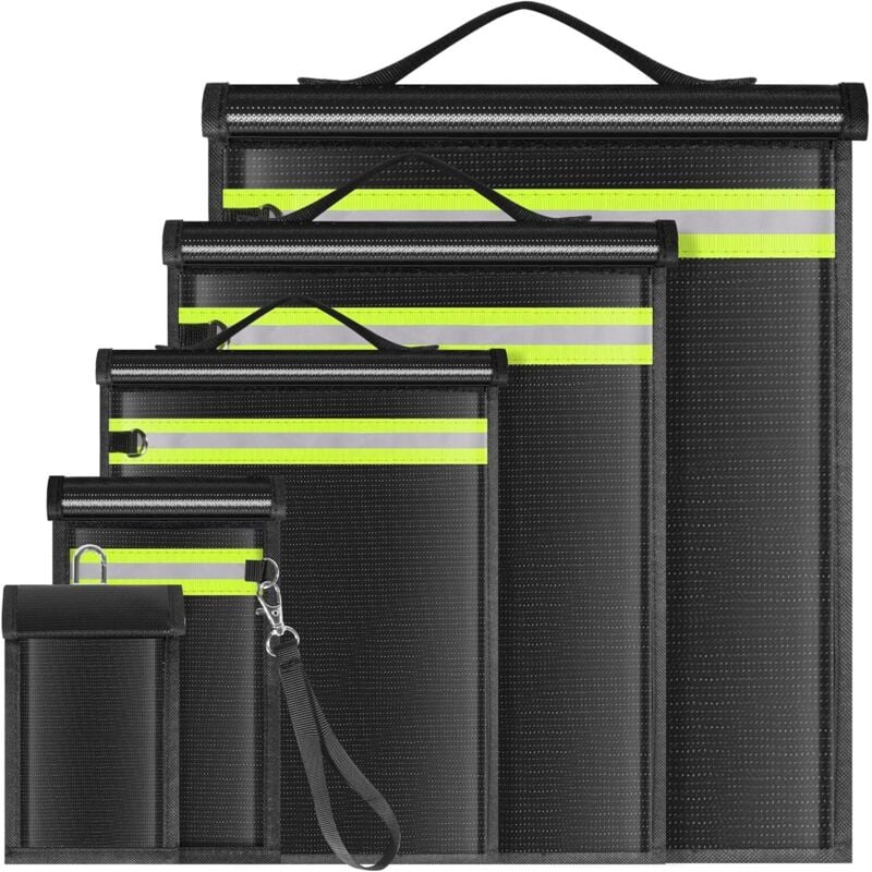 5er-Pack Anti-EMP-Faraday-Taschen, Faraday-Taschen für Laptops, Tablets, Telefone, Autoschlüssel, Faraday-Käfig mit Griff und Reflektorstreifen,