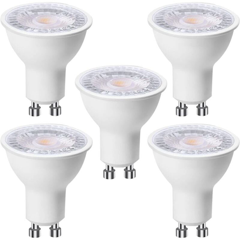 5er-Pack GU10 LED-Lampen 6 W (entspricht 60 W), Warmweiß 3000 K, 500 Lumen, GU10 LED-Lampe 120° breiter Abstrahlwinkel, flimmerfreier Einbaustrahler,