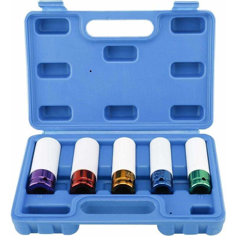 5er-Set Kraft-Stecknüsse für metrische extra dünnwandige Felgen, Größe 15, 17, 19, 21, 22 mm,