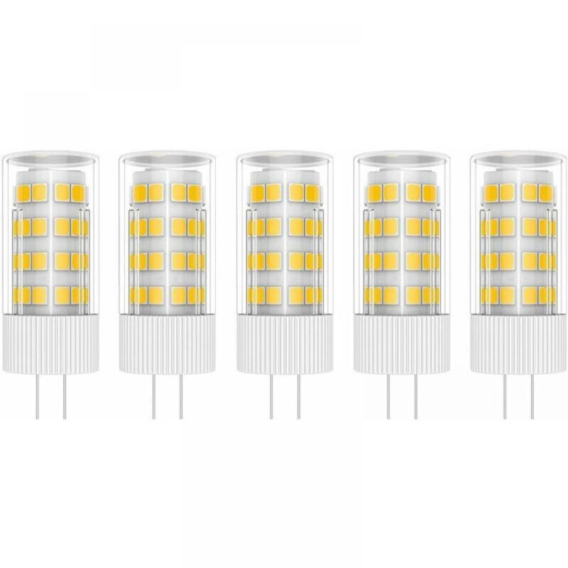 Cyslmuk - 5X G4 led Lampe 5W Birne Lampe 51 smd 2835LEDs Warm Weiß 3000K led Birne Entspricht 50W Halogen Lampe ac/dc 220V