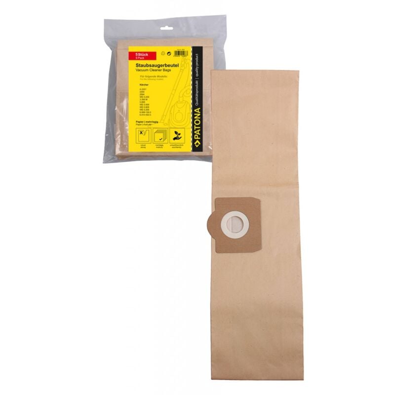 5x Staubsaugerbeutel Papier f. Kärcher a 2201 2204 2504 3.300M 5.800 wd 3.200 3.500 3.800 6.959-130.0