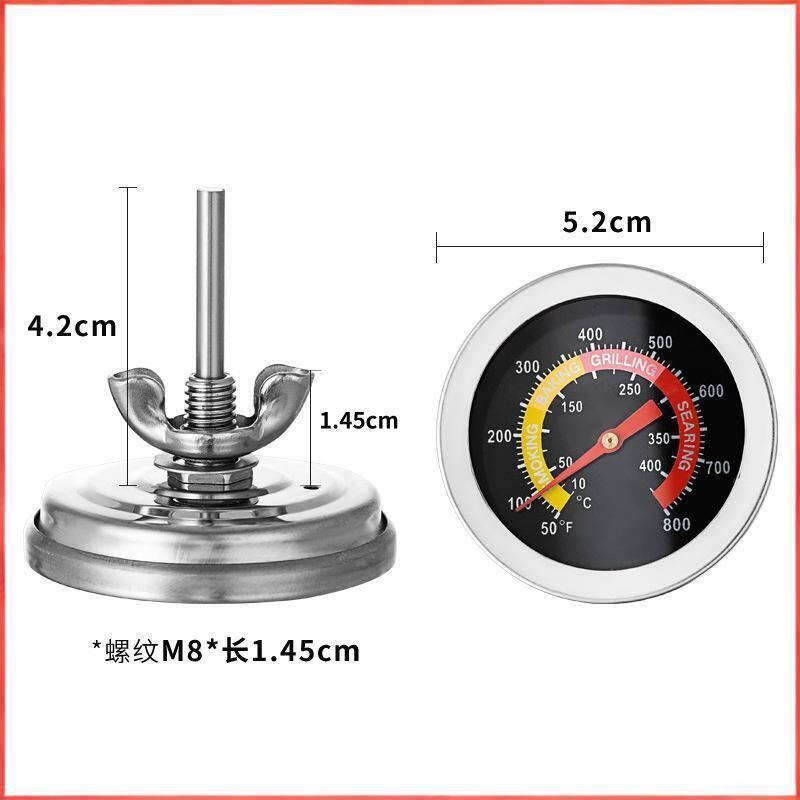 6-cm-Thermometer, BBQ-Smoker-Temperaturanzeiger, Thermostat für Weber Kugelgrill, Smoker, Kamado, Charbroil, Pit Boss Keramikgrill, Uniflame und